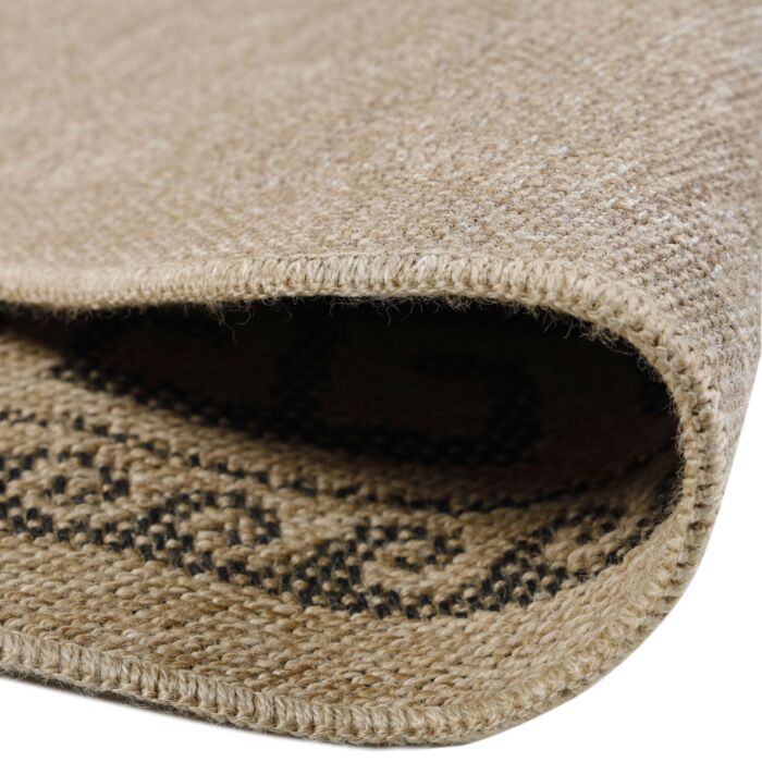 Comilla Rishi tapis extérieur/intérieur rond Ø 120cm jute noir