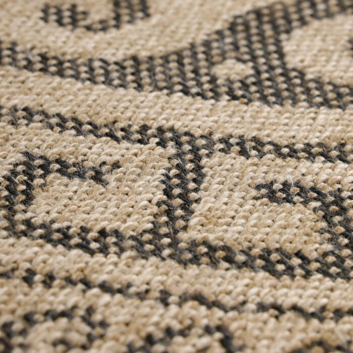 Comilla Rishi tapis extérieur/intérieur rond Ø 120cm jute noir