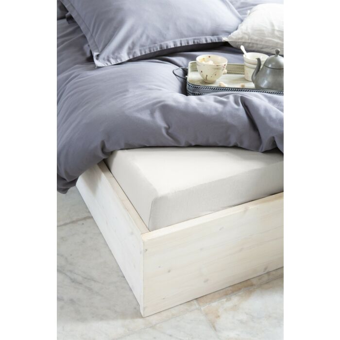 Crispy Cotton hoeslaken 160x220cm zandkleur