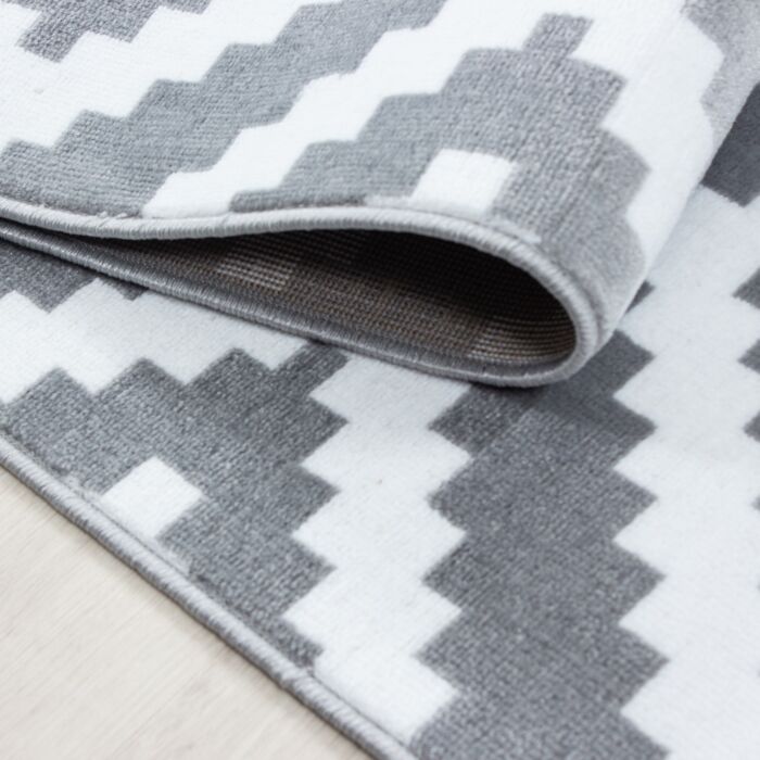 Plus Rhombus tapis poils ras rectangle 80x150cm gris
