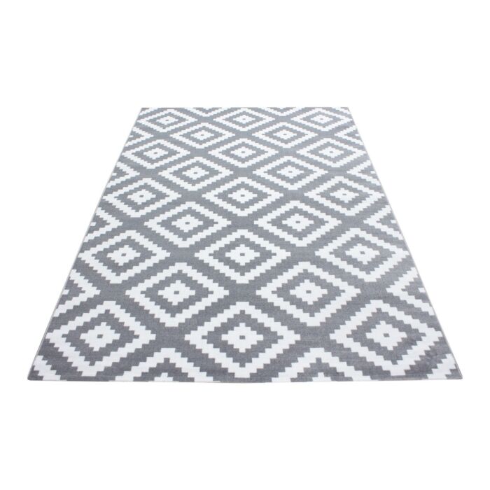 Plus Rhombus tapis poils ras rectangle 80x150cm gris