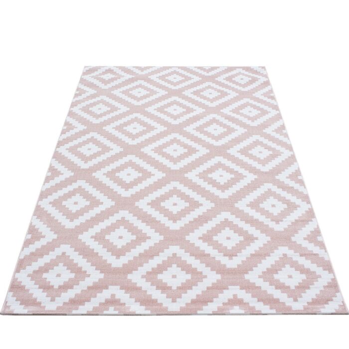 Plus Rhombus tapis poils ras rectangle 80x150cm roses