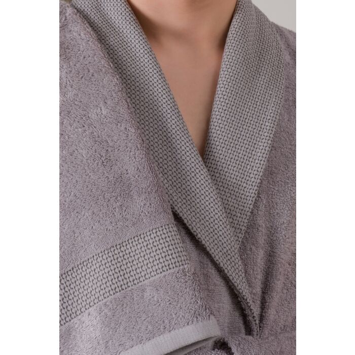3D famille bambou ensemble de peignoir de bain brodé s/m & m/l violet prune/gris