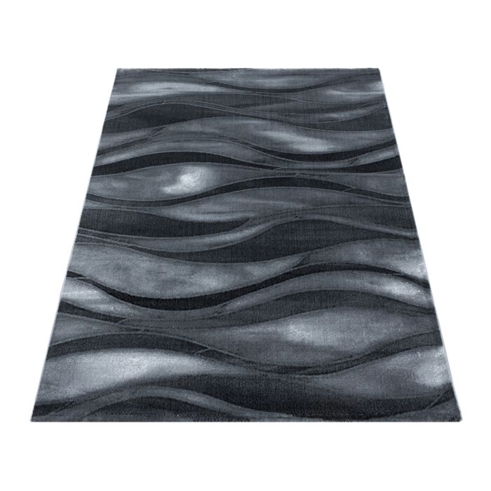 Costa Dalgy tapis poils ras rectangle 120x170cm noir