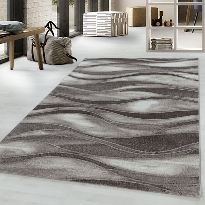 Costa Dalgy tapis poils ras rectangle 160x230cm brun