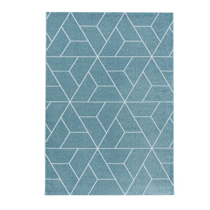 Efor Korz tapis poils ras rectangle 80x150cm bleu