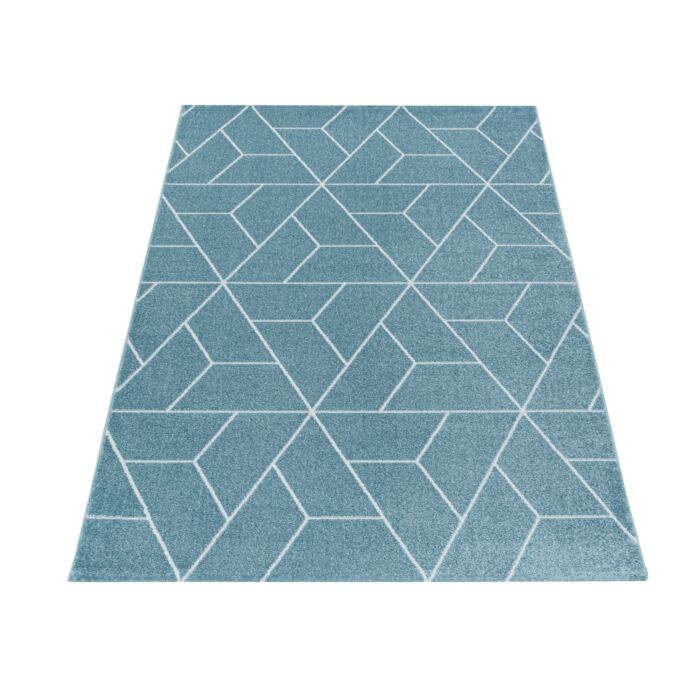 Efor Korz tapis poils ras rectangle 80x150cm bleu