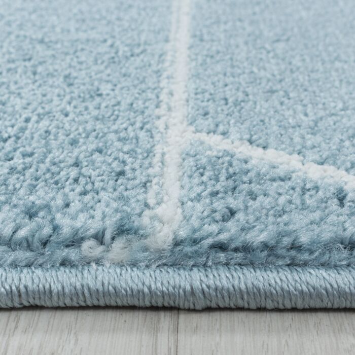 Efor Korz tapis poils ras rectangle 80x150cm bleu