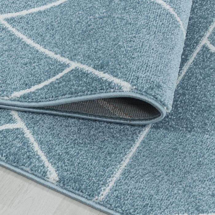 Efor Korz tapis poils ras rectangle 80x150cm bleu