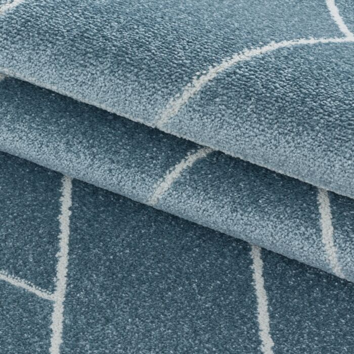 Efor Korz tapis poils ras rectangle 80x150cm bleu
