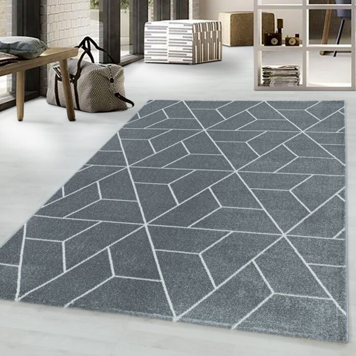 Efor Korz tapis poils ras rectangle 80x150cm gris