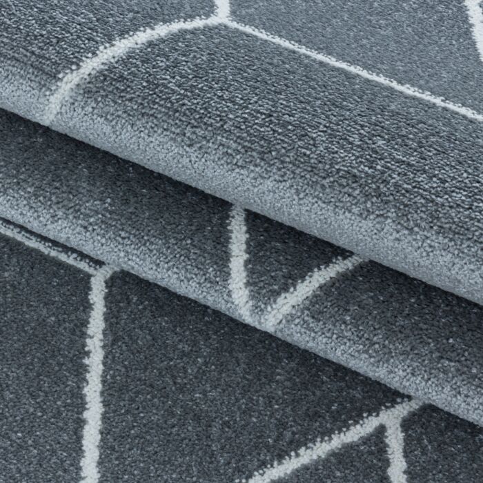 Efor Korz tapis poils ras rectangle 80x150cm gris