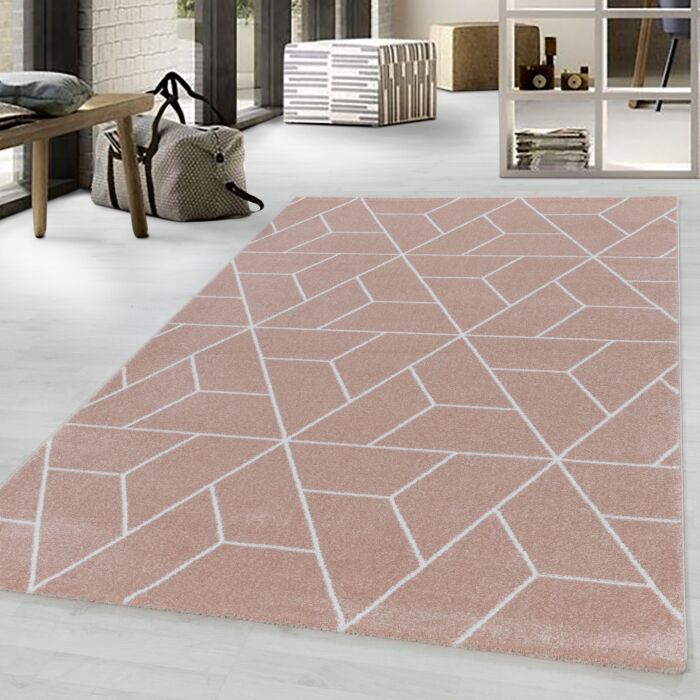 Efor Korz tapis poils ras rectangle 120x170cm rose