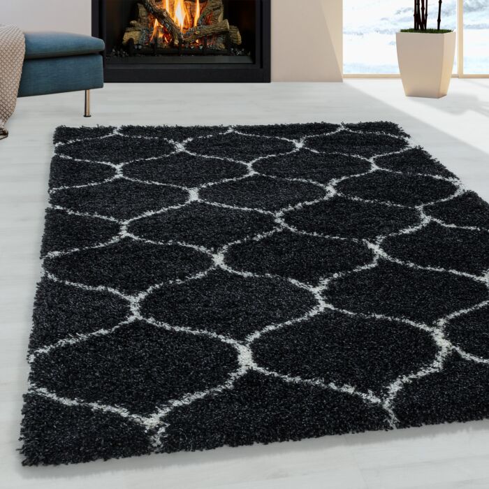 Salsa Shaggy tapis poils longs rectangle 240x340cm anthracite