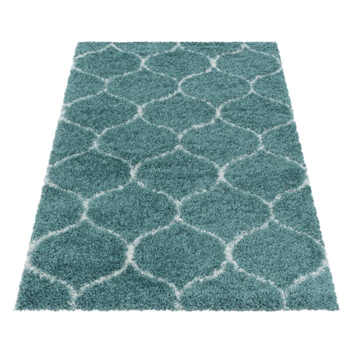 Salsa Shaggy tapis poils longs rectangle 60x110cm bleu