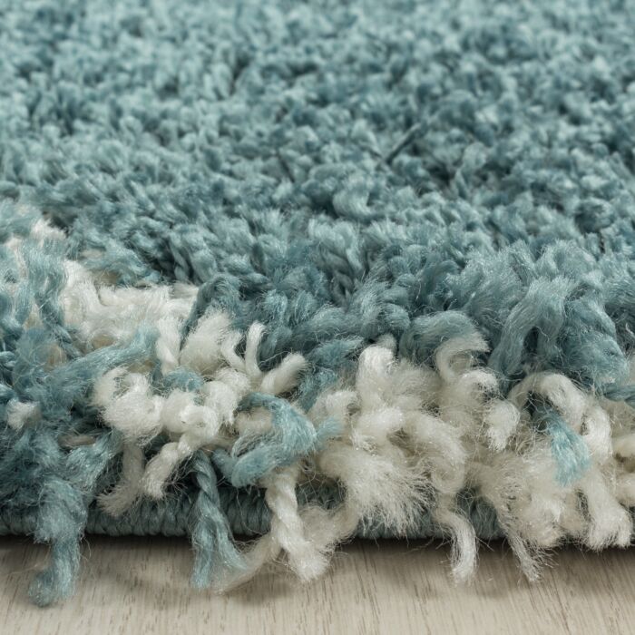 Salsa Shaggy tapis poils longs rectangle 60x110cm bleu