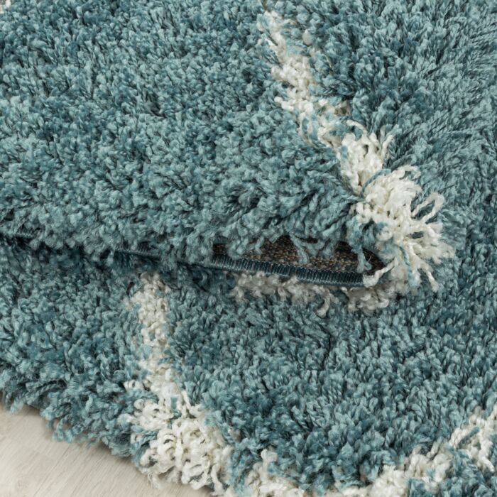 Salsa Shaggy tapis poils longs rectangle 60x110cm bleu