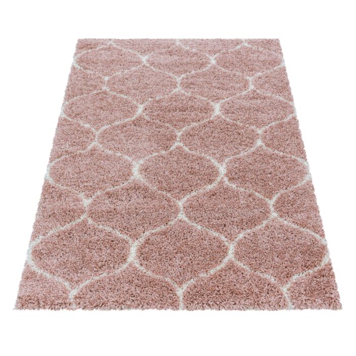 Salsa Shaggy tapis poils longs rectangle 60x110cm rose