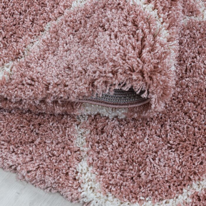 Salsa Shaggy tapis poils longs rectangle 60x110cm rose
