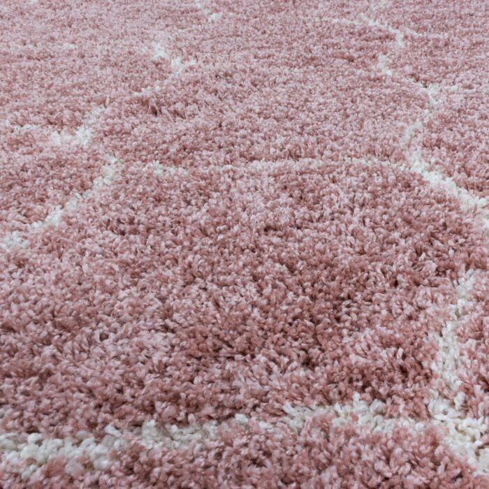 Salsa Shaggy tapis poils longs rectangle 60x110cm rose