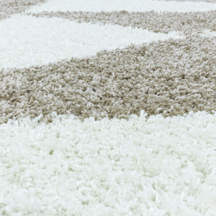 Tango Shaggy tapis poils longs rond Ø 200cm beige