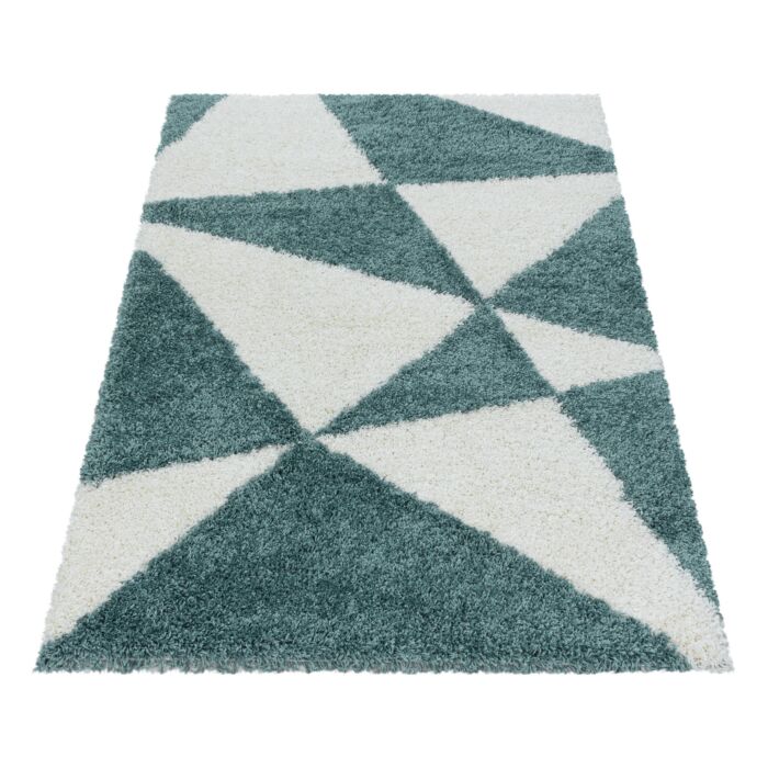 Tango Shaggy tapis poils longs rectangle 160x230cm bleu