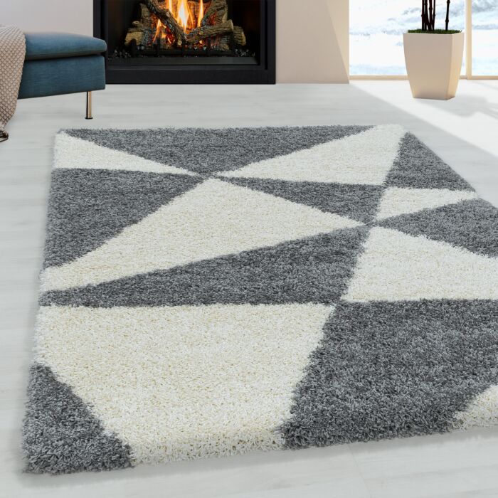 Tango Shaggy tapis poils longs coureur 80x250cm gris