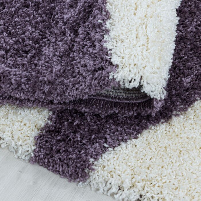 Tango Shaggy tapis poils longs rond Ø 200cm lilas