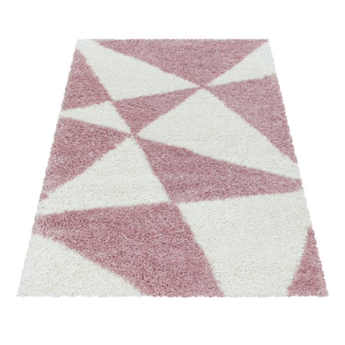 Tango Shaggy tapis poils longs rectangle 60x110cm rose
