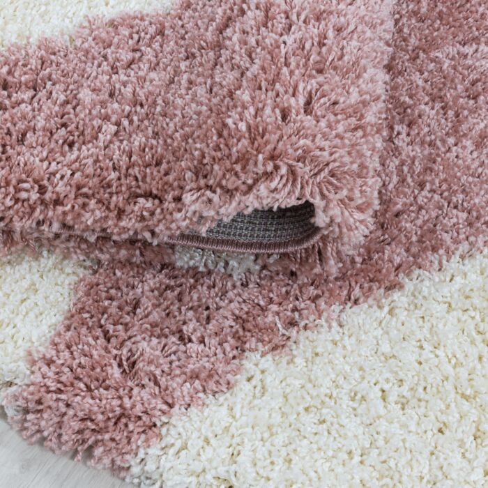 Tango Shaggy tapis poils longs rectangle 60x110cm rose
