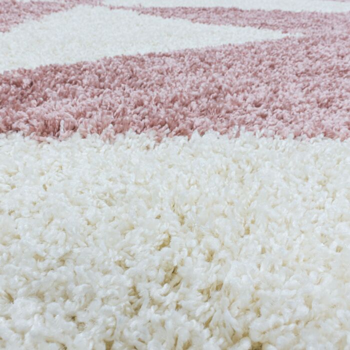 Tango Shaggy tapis poils longs rectangle 60x110cm rose