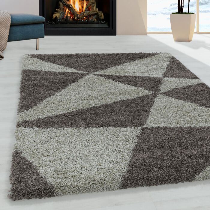 Tango Shaggy tapis poils longs rectangle 160x230cm taupe