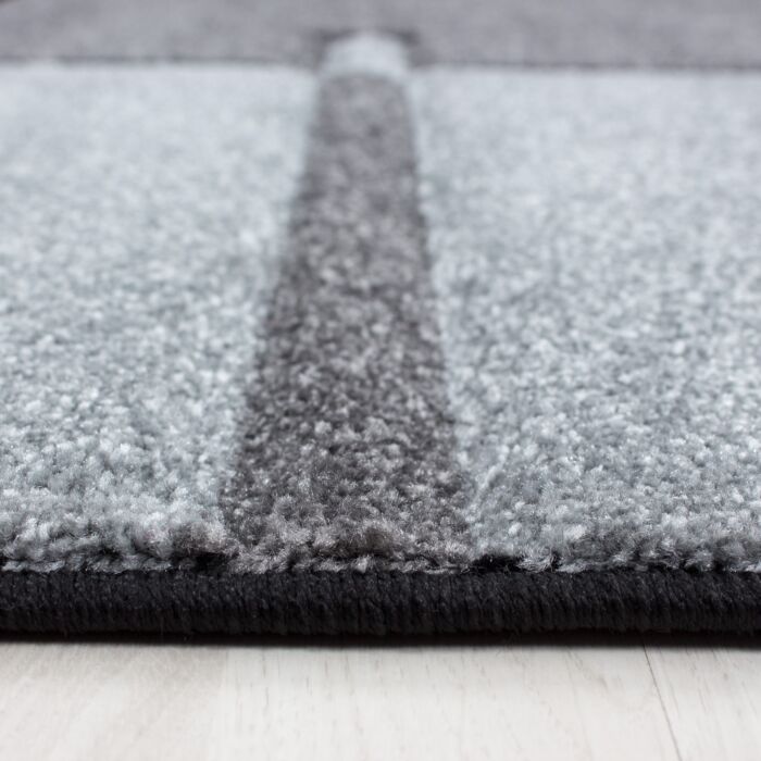 Hawaii Bande tapis poils ras rectangle 160x230cm gris
