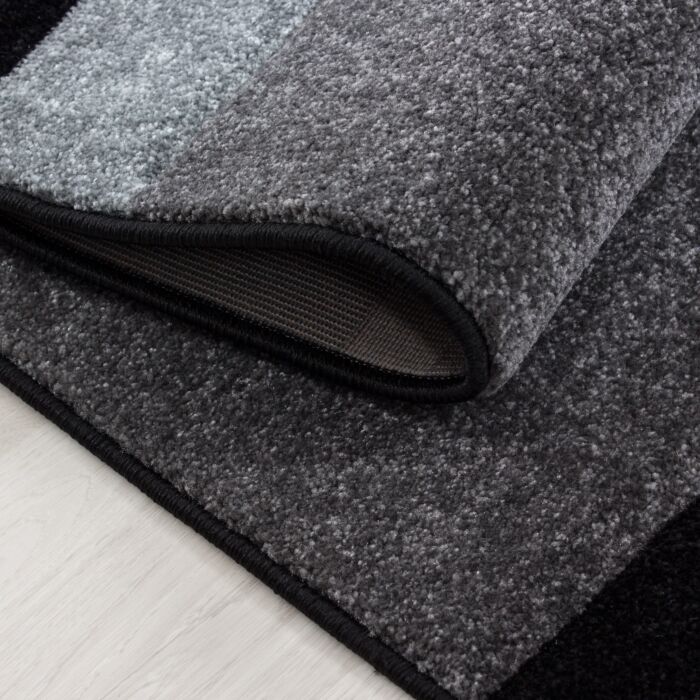 Hawaii Bande tapis poils ras rectangle 160x230cm gris
