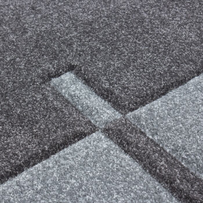 Hawaii Bande tapis poils ras rectangle 160x230cm gris