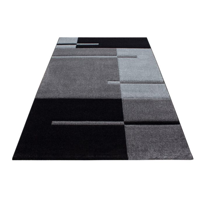 Hawaii Bande tapis poils ras rectangle 160x230cm gris