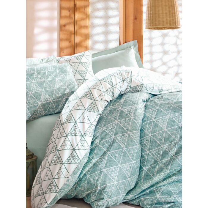 Minimal housse de couette 200x220cm coton renforcé sole vert menthe