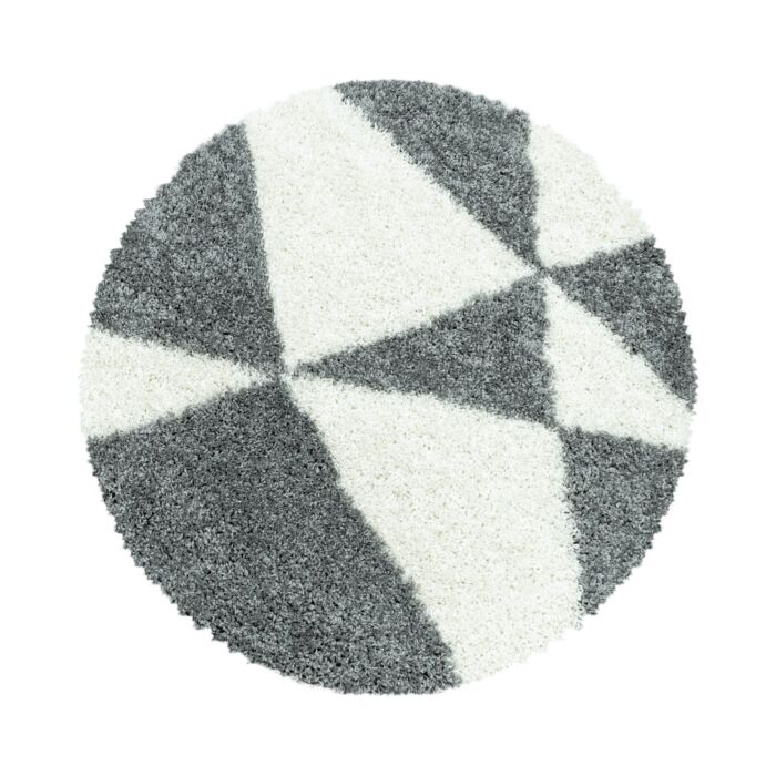 Tango Shaggy tapis poils longs rond Ø 120cm gris