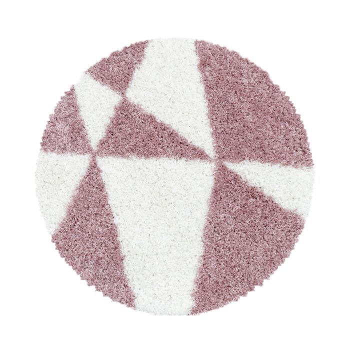 Tango Shaggy tapis poils longs rond Ø 200cm rose