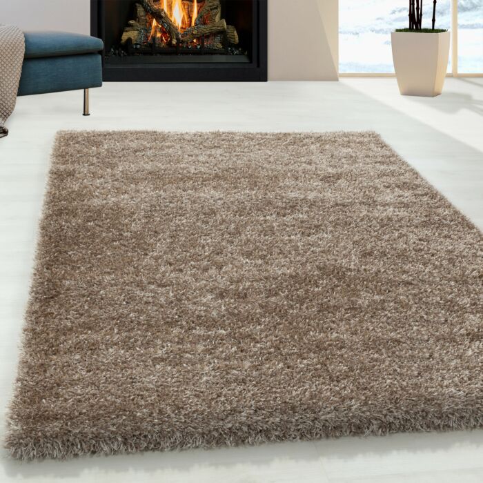 Brilliant Shaggy tapis poils longs rectangle 200x290cm taupe