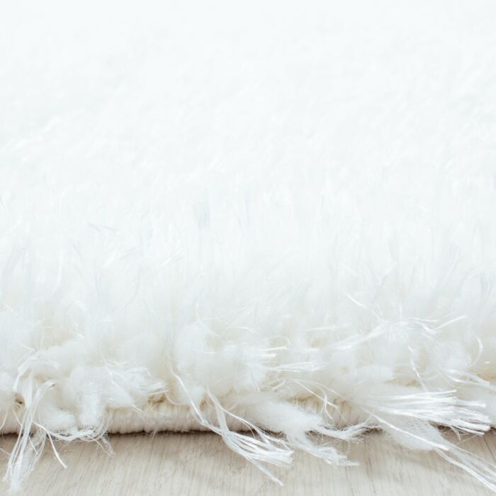Brilliant Shaggy tapis poils longs rond Ø 80cm neige