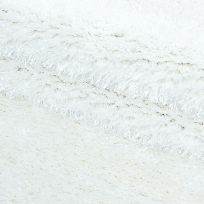 Brilliant Shaggy tapis poils longs rond Ø 80cm neige