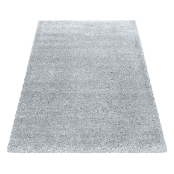 Brilliant Shaggy tapis poils longs rectangle 80x150cm argent