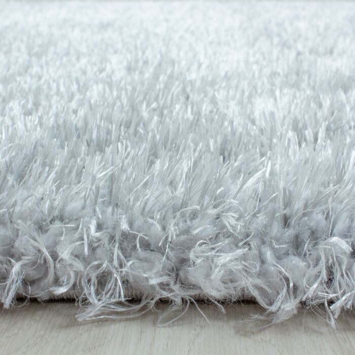 Brilliant Shaggy tapis poils longs rond Ø 200cm argent