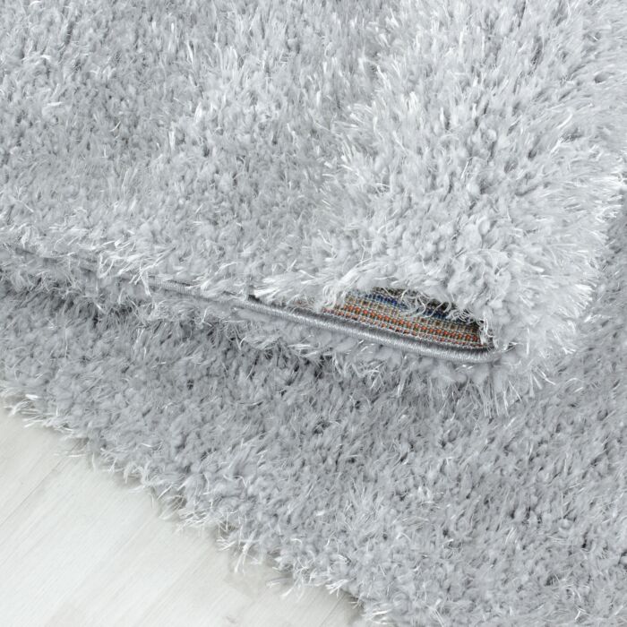 Brilliant Shaggy tapis poils longs rond Ø 200cm argent