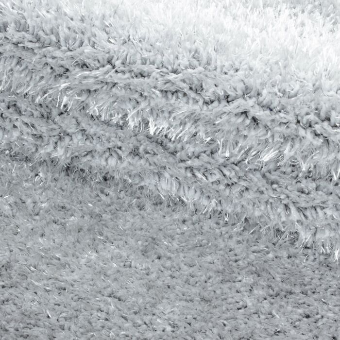 Brilliant Shaggy tapis poils longs rond Ø 200cm argent
