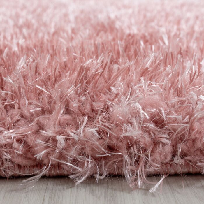 Brilliant Shaggy tapis poils longs rectangle 140x200cm rose