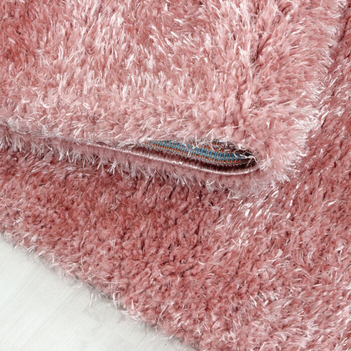 Brilliant Shaggy tapis poils longs rectangle 140x200cm rose