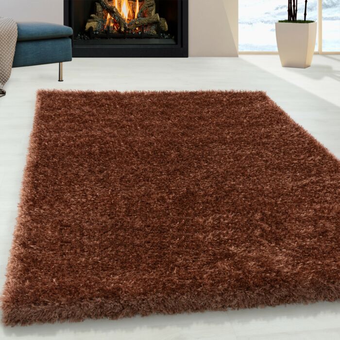 Brilliant Shaggy tapis poils longs rectangle 160x230cm cuivré