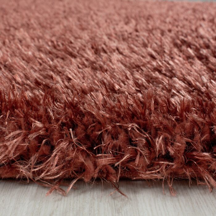 Brilliant Shaggy tapis poils longs rond Ø 80cm cuivré